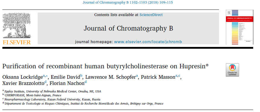 Purification of recombinant human butyrylcholinesterase on Hupresin&reg;