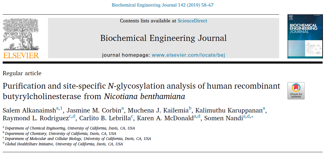 Purification of recombinant BChE from Nicotiana benthamiana with Hupresin&reg;